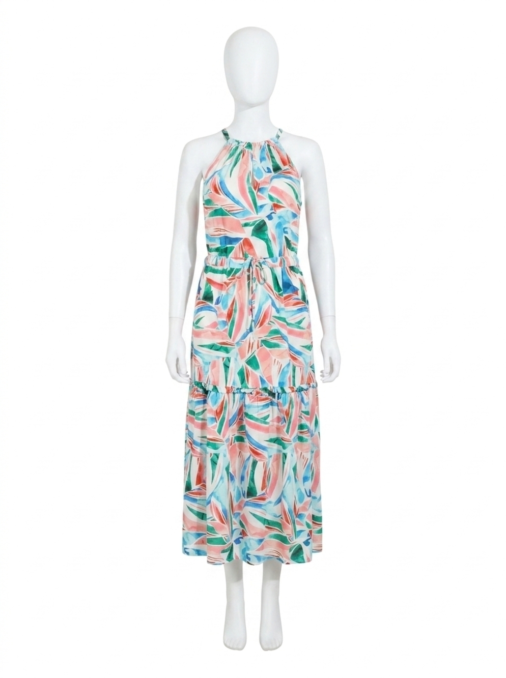 NEW VERONICA M tiered halter midi dress in wendy